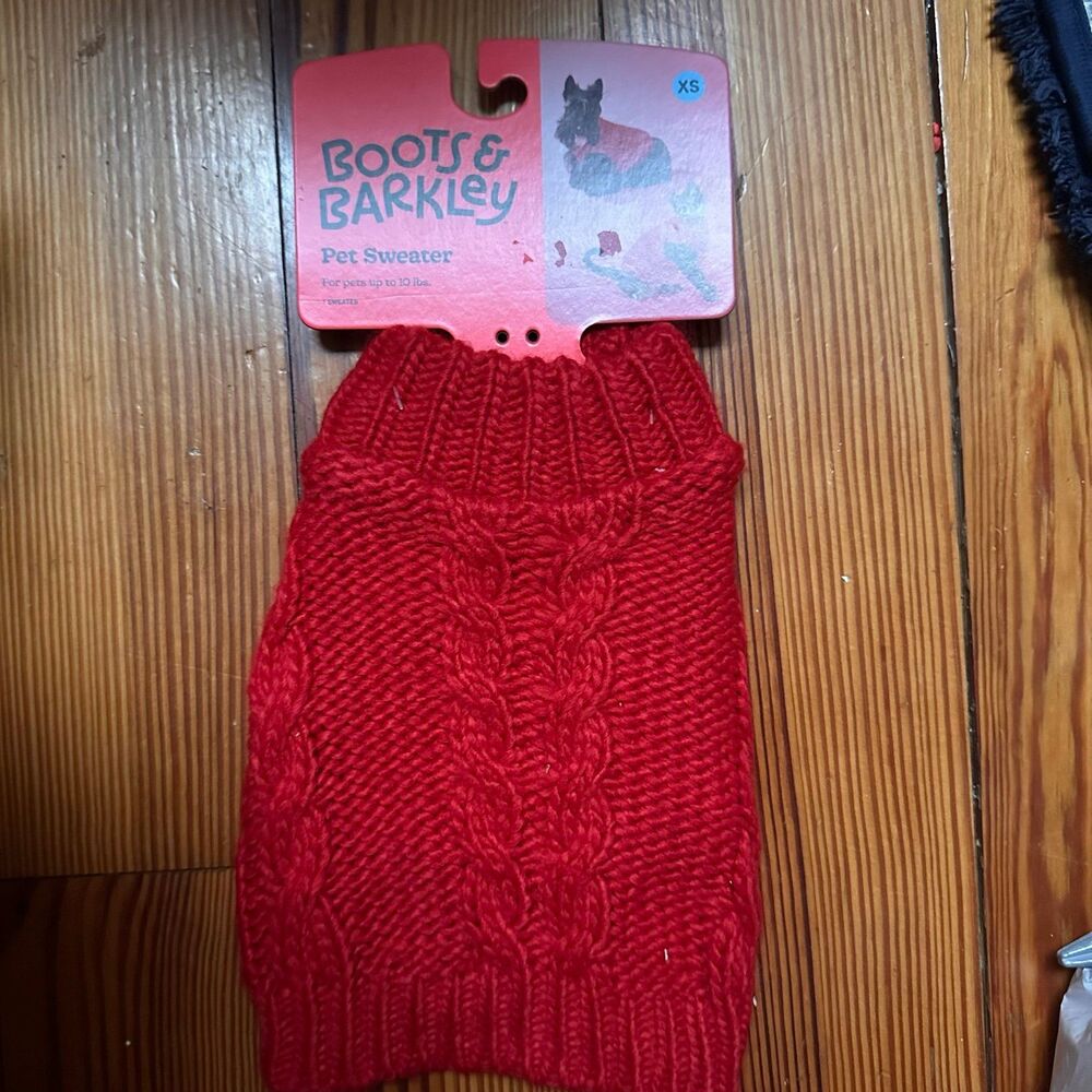 XS red pet sweater